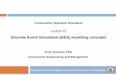 Discrete Event Simulation (DES) modeling concepts
