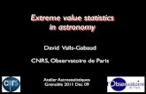Extreme value statistics in astronomy - Astrostatistique en