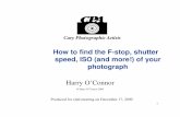 How to find the F-stop, shutter speed, ISO - Cary Photographic Artists