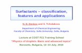 Surfactants â€“ classification, features and applications