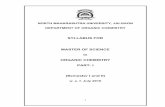 SYLLABUS FOR MASTER OF SCIENCE In ORGANIC CHEMISTRY