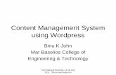 Binu K. John. Content Management System Using WordPress