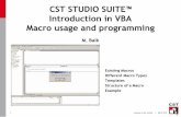 CST STUDIO SUITEâ„¢ Introduction in VBA Macro usage and