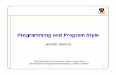 Programming and Program Style