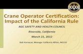 Crane Operator Certification: Impact of the California Rule