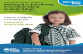 Starting at or Transferring from Infant School to Junior School 2013