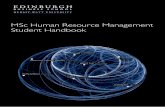 MSc Human Resource Management Student Handbook - Edinburgh