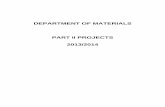 DEPARTMENT OF MATERIALS PART II PROJECTS 2013/2014