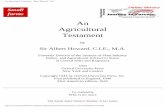 An Agricultural Testament - Albert Howard - ToC - ZetaTalk