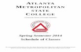 Printable Spring 2014 Schedule of Classes - Atlanta Metropolitan