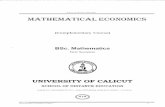 Mathematical Economics - University of Calicut
