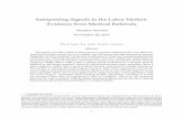 Interpreting Signals in the Labor Market: Evidence from ...