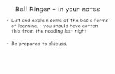 Bell Ringer in your notes - aaconnelly.weebly.com