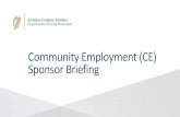 Community Employment (CE) Sponsor Briefing