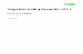 Sage Estimating Essential Version 20.1 Release Notes