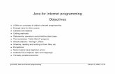 Java for internet programming Objectives