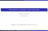 Thermoacoustic tomography, variable sound speed
