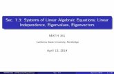 Sec. 7.3: Systems of Linear Algebraic Equations; Linear ...