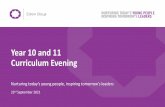 Year 10 and 11 Curriculum Evening