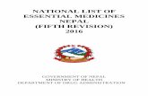 NATIONAL LIST OF ESSENTIAL MEDICINES NEPAL (FIFTH …