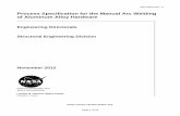 Manual Arc Welding of Aluminum Alloy Hardware - Johnson Space