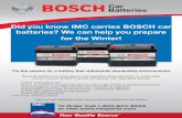 Car Batteries Did you know IMC carries BOSCH car batteries