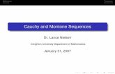 Cauchy and Montone Sequences