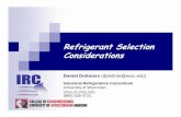 Refrigerant Selection Considerations