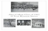 Alma College Class of 1965 50 Year Reunion Survey