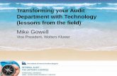 Transforming your Audit Department with Technology (lessons from