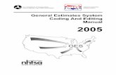 General Estimates System Coding And Editing Manual - National