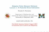 Adaptive Finite Element Methods Lecture 1: A Posteriori Error