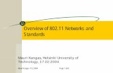 Overview of 802.11 Networks and Standards