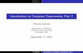 Introduction to Computer Experiments, Part 2 - Department of Statistics