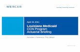 Louisiana Medicaid CCN Program Actuarial Briefing