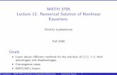 MATH 3795 Lecture 12. Numerical Solution of Nonlinear Equations