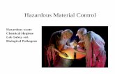 Hazardous waste Chemical Hygiene Lab Safety std. Biological Pathogens