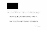 Emergency Procedures Manual for Harnett County Campus, Lillington