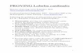 Report proving Lobelia cardinalis -