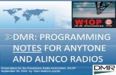 DMR: PROGRAMMING NOTES FOR ANYTONE AND ALINCO RADIOS