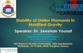 Stability of Stellar Filaments in Modified Gravity Speaker ...