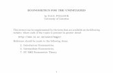 Econometrics for the Uninitiated - University of Leicester