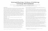 Simplifying Video Editing Using Metadata - Carnegie Mellon
