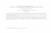 Micro-Econometrics: Limited Dependent Variables and Panel Data