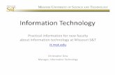 Information Technology - Missouri S&T New Faculty Programs