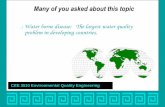 Water borne disease: The largest water quality problem in