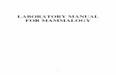 LABORATORY MANUAL FOR MAMMALOGY - Rowan University