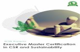 Executive Master Certification in CSR and Sustainability