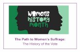 The Path to Women s Suffrage: The History of the Vote
