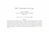 NLP, Philosophy, and Logic - Cwi